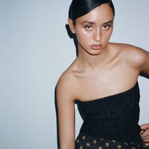 Realisation Par - The Iman Tube Top Silk Satin Black Bandeau sz XS